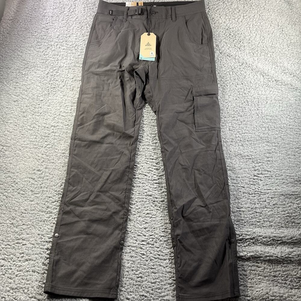 Prana Stretch Zion Pant II Mens 31x32 Dark Iron Relaxed Fit Hiking Cargo NWT